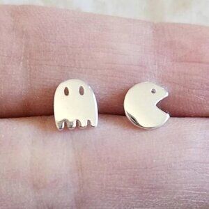NWT Pac Man Earring Sterling Silver Gamer Boyfriend Men Gift Husband Son Present